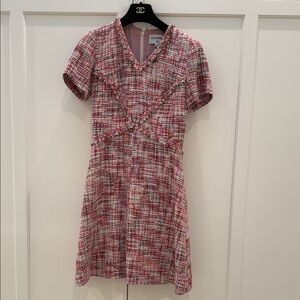 CHANEL Pink Multi-Color Tweed Mini Dress
